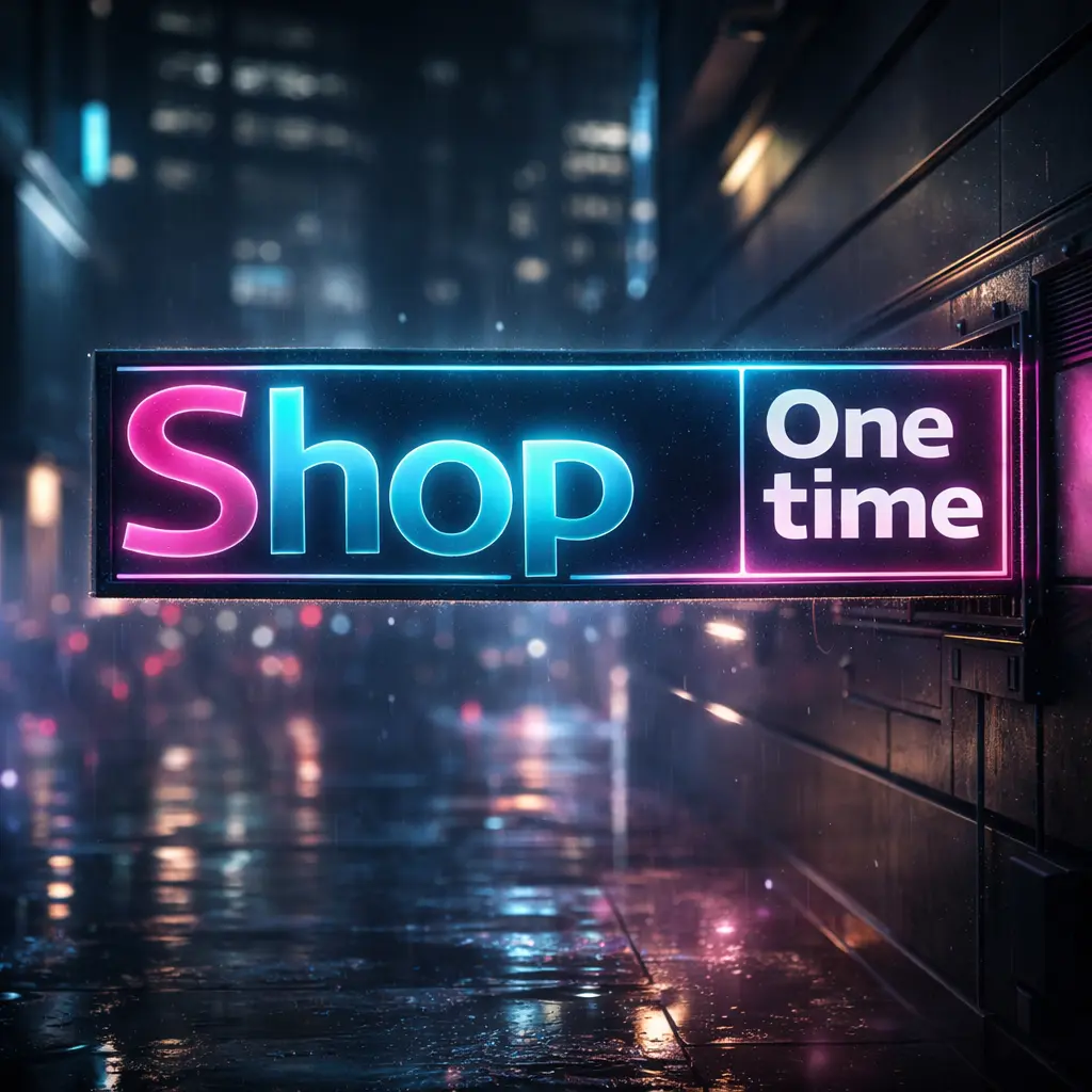 ShopOneTime illuminated storefront sign